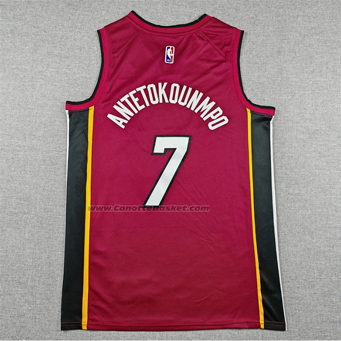 Maglia Miami Heat Giannis Antetokounmpo No 7 Statement Rosso